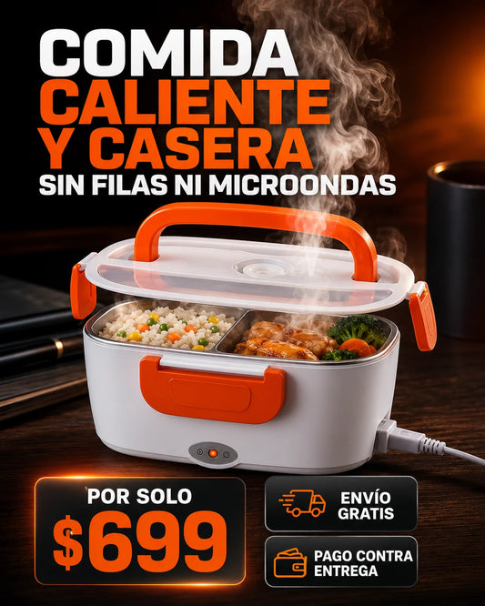 Fiambrera Eléctrica Portátil 110V con Compartimentos